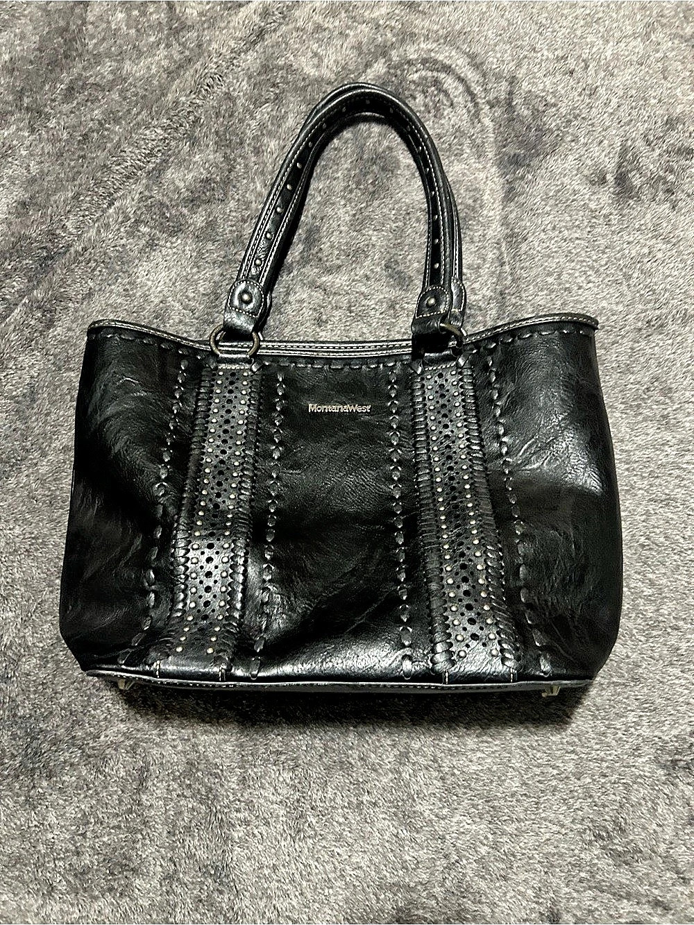 Montana West Black Studded Tote